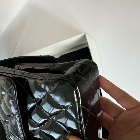Chanel vintage small double sided flap black patent GHW - Picture 6 of 11